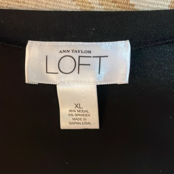 Deep V-neckline black dress by Loft size extra large with long sleeves - Picture 2 of 5